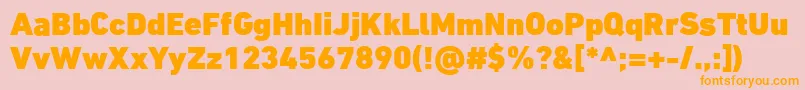 DinNextLtArabicBlack Font – Orange Fonts on Pink Background