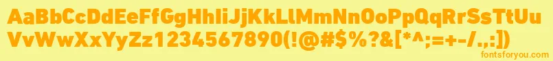 DinNextLtArabicBlack Font – Orange Fonts on Yellow Background