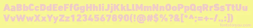 DinNextLtArabicBlack Font – Pink Fonts on Yellow Background