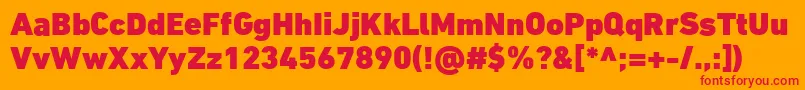 DinNextLtArabicBlack Font – Red Fonts on Orange Background