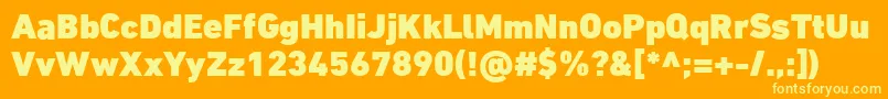 DinNextLtArabicBlack Font – Yellow Fonts on Orange Background