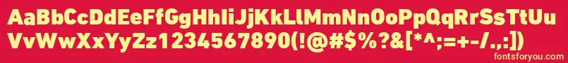 Шрифт DinNextLtArabicBlack – жёлтые шрифты на красном фоне