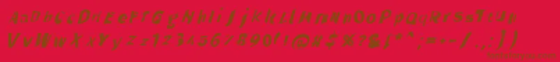 Fonte Throughtheblackita – fontes marrons em um fundo vermelho