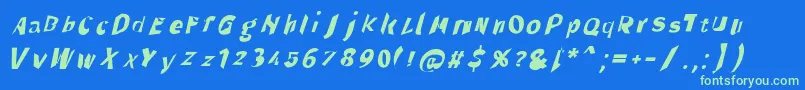 Throughtheblackita Font – Green Fonts on Blue Background