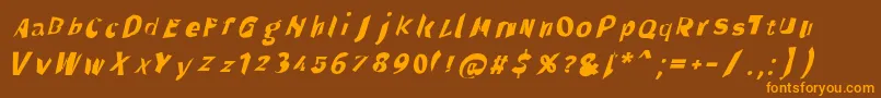 Throughtheblackita Font – Orange Fonts on Brown Background