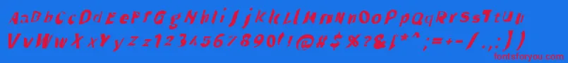 Throughtheblackita Font – Red Fonts on Blue Background