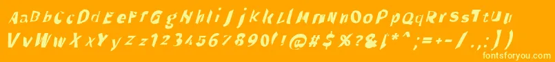 Throughtheblackita Font – Yellow Fonts on Orange Background