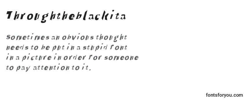 Schriftart Throughtheblackita