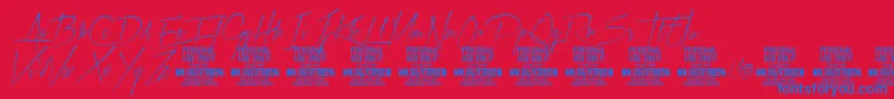 XtreemthinPersonalUse Font – Blue Fonts on Red Background