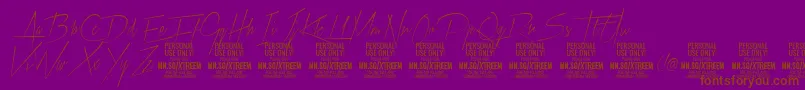 Шрифт XtreemthinPersonalUse – коричневые шрифты на фиолетовом фоне