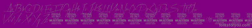XtreemthinPersonalUse Font – Gray Fonts on Purple Background