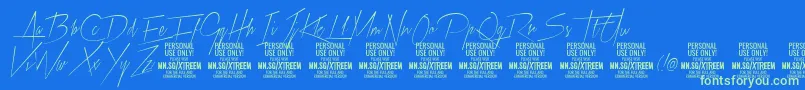 XtreemthinPersonalUse Font – Green Fonts on Blue Background