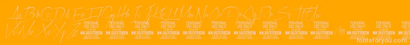 XtreemthinPersonalUse-Schriftart – Rosa Schriften auf orangefarbenem Hintergrund