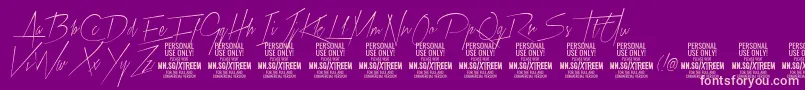 XtreemthinPersonalUse Font – Pink Fonts on Purple Background