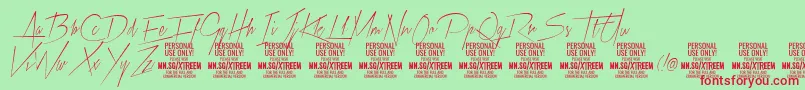 XtreemthinPersonalUse Font – Red Fonts on Green Background