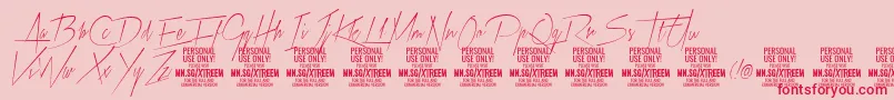 XtreemthinPersonalUse Font – Red Fonts on Pink Background