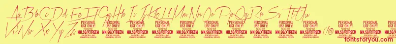XtreemthinPersonalUse Font – Red Fonts on Yellow Background