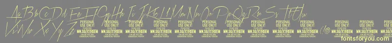 XtreemthinPersonalUse Font – Yellow Fonts on Gray Background
