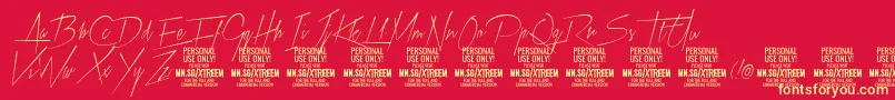 XtreemthinPersonalUse Font – Yellow Fonts on Red Background