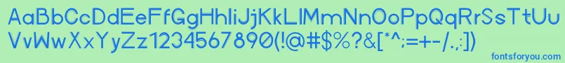 AvenuexRegular Font – Blue Fonts on Green Background