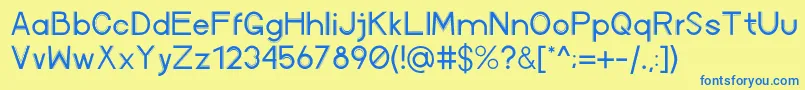 AvenuexRegular Font – Blue Fonts on Yellow Background