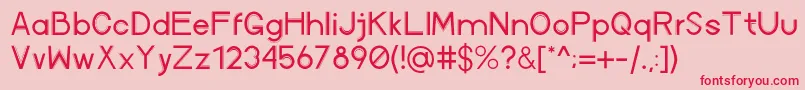 フォントAvenuexRegular – ピンクの背景に赤い文字