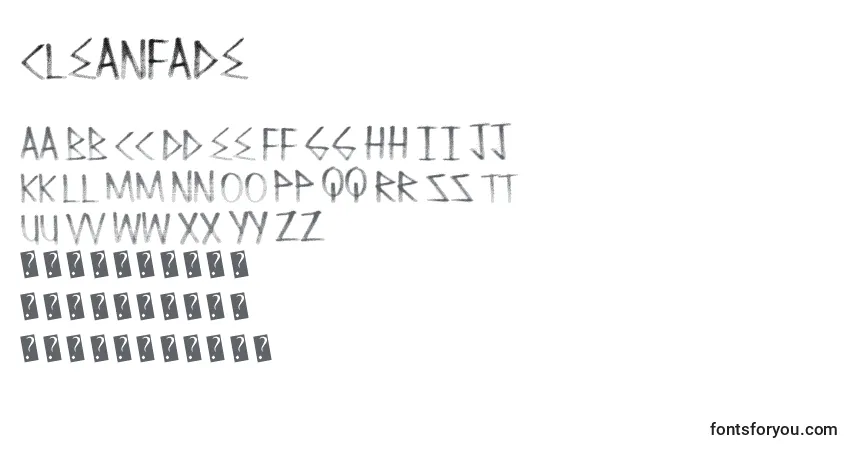 Schriftart Cleanfade – Alphabet, Zahlen, spezielle Symbole