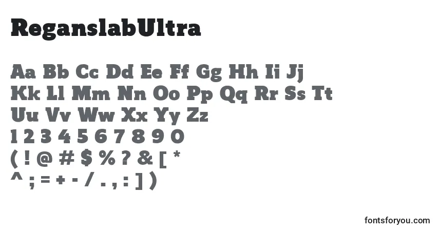 Czcionka ReganslabUltra – alfabet, cyfry, specjalne znaki