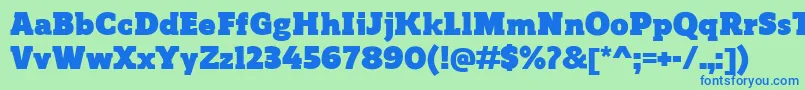ReganslabUltra Font – Blue Fonts on Green Background