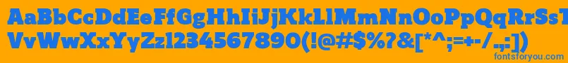 Czcionka ReganslabUltra – niebieskie czcionki na pomarańczowym tle