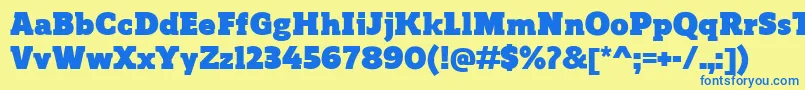 ReganslabUltra Font – Blue Fonts on Yellow Background