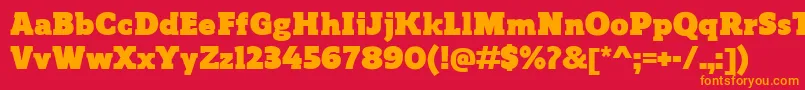 フォントReganslabUltra – 赤い背景にオレンジの文字