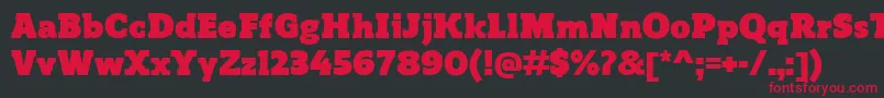 ReganslabUltra Font – Red Fonts on Black Background