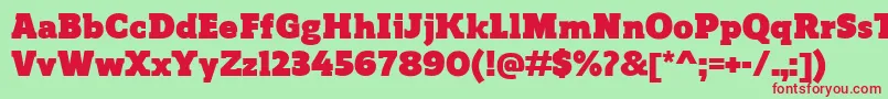 ReganslabUltra Font – Red Fonts on Green Background