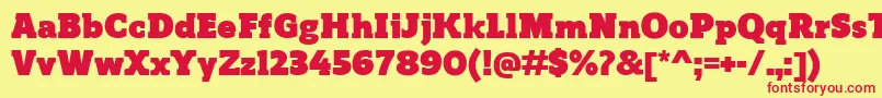 ReganslabUltra Font – Red Fonts on Yellow Background