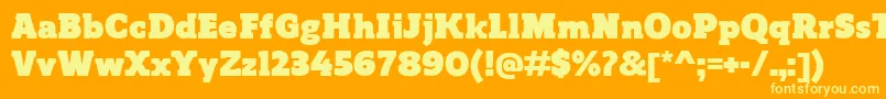 ReganslabUltra Font – Yellow Fonts on Orange Background