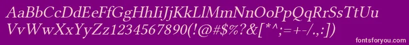 LinlibertineArl-Schriftart – Rosa Schriften auf violettem Hintergrund