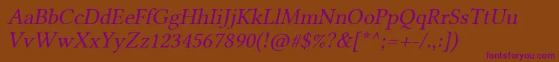 LinlibertineArl Font – Purple Fonts on Brown Background