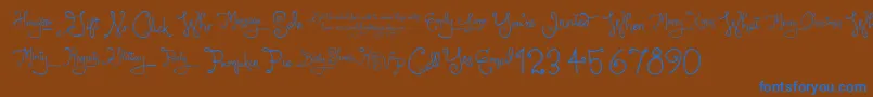 LarouWords Font – Blue Fonts on Brown Background