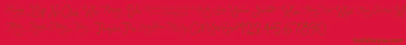 LarouWords-fontti – ruskeat fontit punaisella taustalla