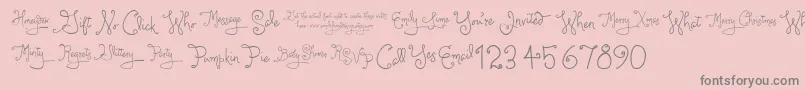 LarouWords-Schriftart – Graue Schriften auf rosa Hintergrund