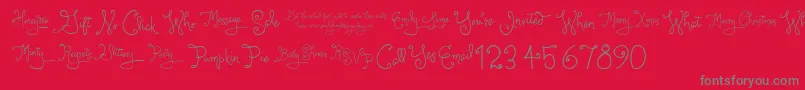 LarouWords Font – Gray Fonts on Red Background