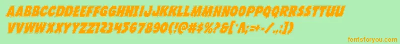 Jcandlestickacadcond Font – Orange Fonts on Green Background