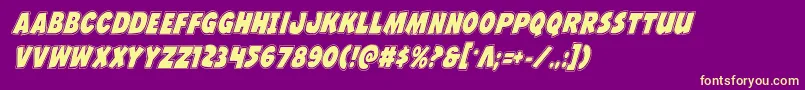 Jcandlestickacadcond Font – Yellow Fonts on Purple Background