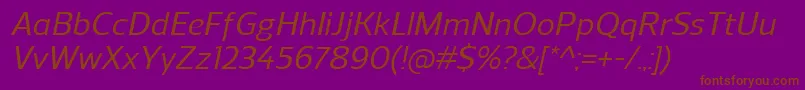 ReganMediumitalic-fontti – ruskeat fontit violetilla taustalla
