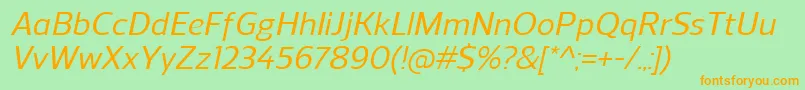 ReganMediumitalic Font – Orange Fonts on Green Background