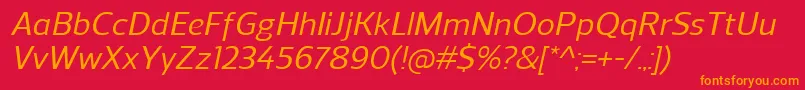 ReganMediumitalic Font – Orange Fonts on Red Background