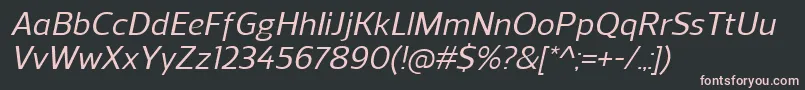 ReganMediumitalic Font – Pink Fonts on Black Background