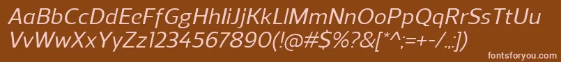 Fonte ReganMediumitalic – fontes rosa em um fundo marrom