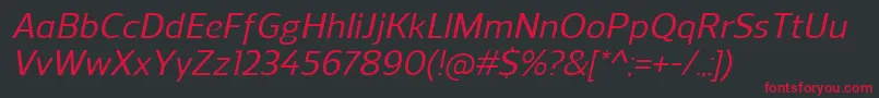 Шрифт ReganMediumitalic – красные шрифты на чёрном фоне